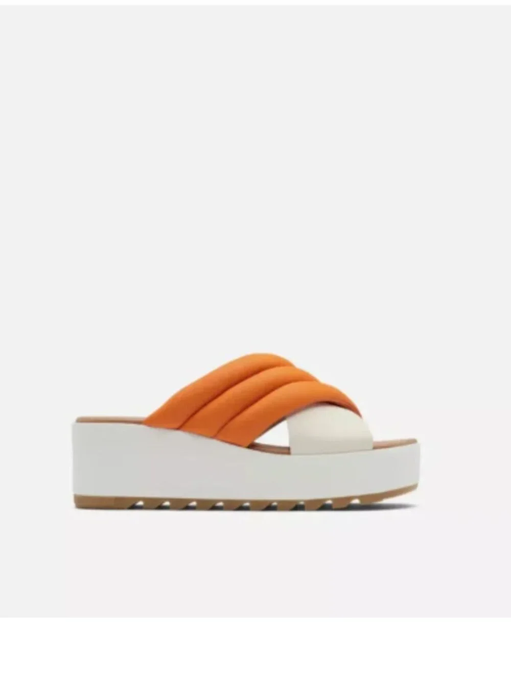 Sorel Women's Size 9 Cameron Flatform Puff Wedge Mule Sandals Orange NWT